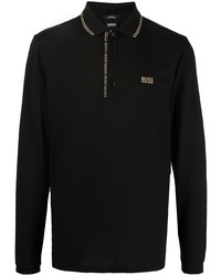 BOSS Long Sleeved Logo Trim Polo Shirt
