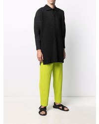 Homme Plissé Issey Miyake Long Sleeved Pleated Polo Shirt