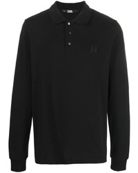 Karl Lagerfeld Organic Cotton Long Sleeve Polo Shirt