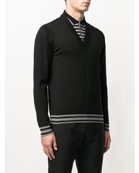 Dirk Bikkembergs Panelled Polo Sweater