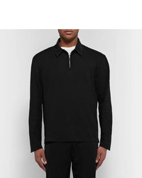 Our Legacy Slim Fit Cotton Jersey Half Zip Polo Shirt