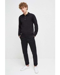French Connection Stretch Cotton Long Sleeve Polo Shirt