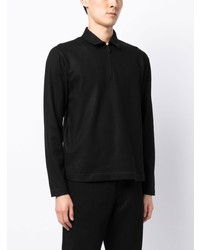 Emporio Armani Zip Up Long Sleeve Polo Shirt