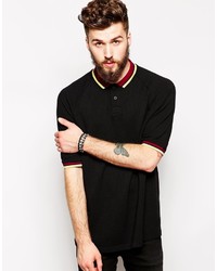 Asos Brand Oversized Polo Shirt With Tipped Collar