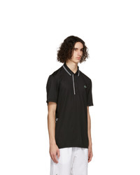 Lacoste Black And White Sport Signature Breathable Golf Polo