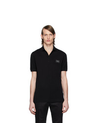 Dolce and Gabbana Black Branded Plate Polo