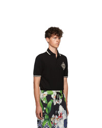 Dolce and Gabbana Black Dg Logo Polo