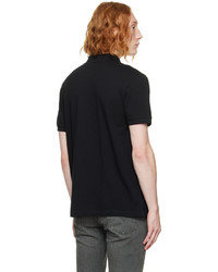 Sunspel Black Embroidered Polo