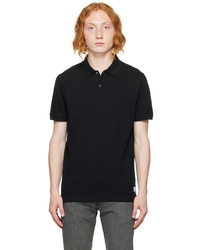 Sunspel Black Embroidered Polo