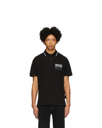 VERSACE JEANS COUTURE Black Institutional Logo Patch Polo
