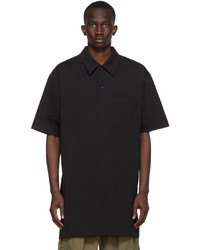 Dries Van Noten Black Jersey Polo