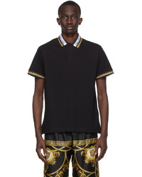 VERSACE JEANS COUTURE Black Logo Garland Polo