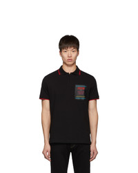 VERSACE JEANS COUTURE Black Logo Patch Polo