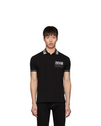 VERSACE JEANS COUTURE Black Logo Patch Polo