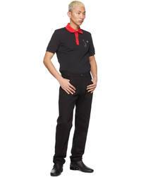 Raf Simons Black Red Fred Perry Edition Contrast Collar Polo