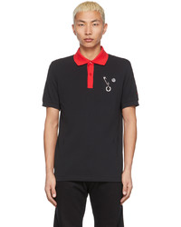 Raf Simons Black Red Fred Perry Edition Contrast Collar Polo