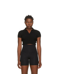 Live The Process Black Seamless Crop Polo Top