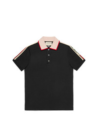 Gucci Black Stripe Polo Shirt