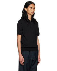 Comme des Garcons Homme Deux Black Wool Polo