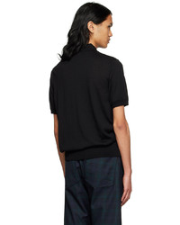 Comme des Garcons Homme Deux Black Wool Polo