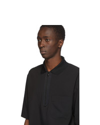 Solid Homme Black Zip Polo