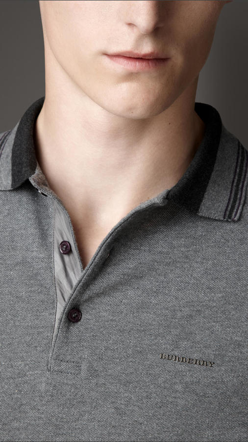 Burberry Long Sleeve Polo Shirt, $295 | Burberry | Lookastic