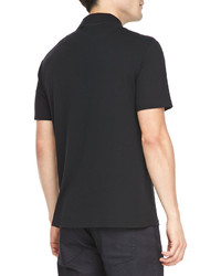 Armani Collezioni Contrast Placket Short Sleeve Polo Black