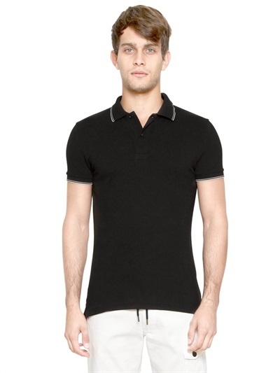 Armani Jeans Cotton Piqu Polo With Striped Collar 116 LUISAVIAROMA