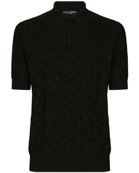 Dolce & Gabbana Embossed Design Silk Polo Shirt