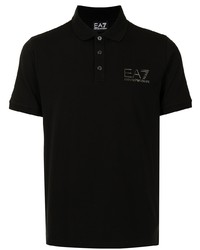 Ea7 Emporio Armani Embossed Logo Cotton Polo Shirt
