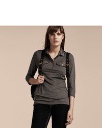 Burberry Fitted Polo Shirt With Regital Piping