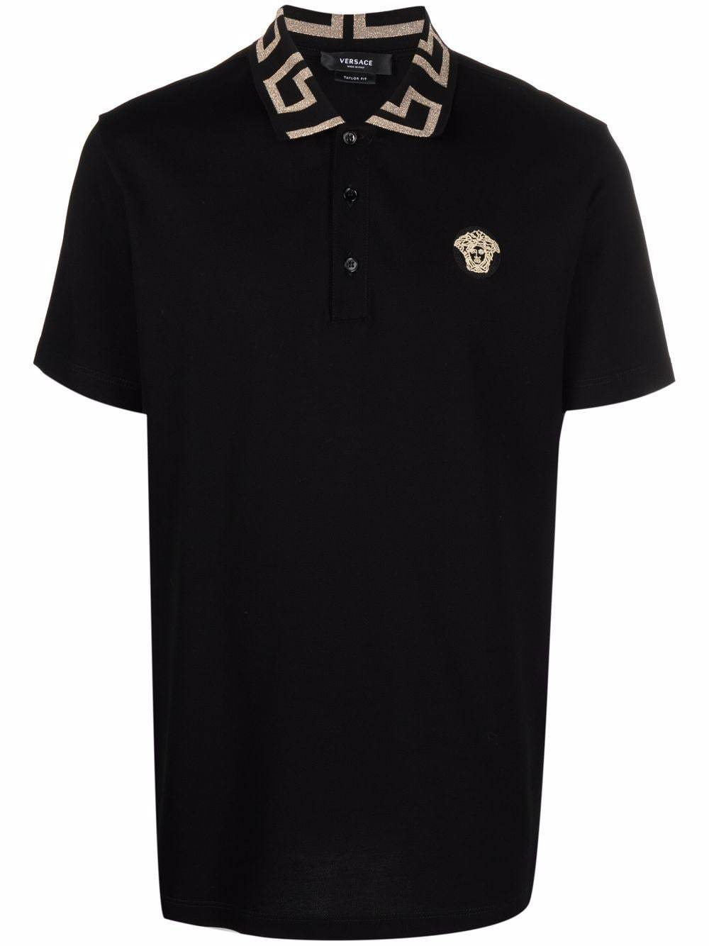 Versace Greca Collar Polo Shirt, $510 | farfetch.com | Lookastic