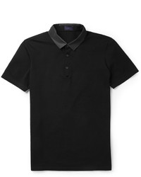 Lanvin Grosgrain Collar Cotton Polo Shirt
