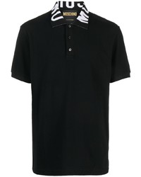 Moschino Intarsia Knit Logo Cotton Polo Shirt