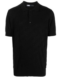Karl Lagerfeld Jacquard Logo Cotton Polo Shirt