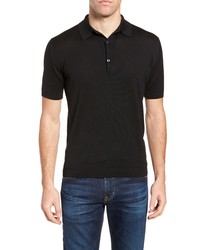 John Smedley Jersey Polo In Black At Nordstrom