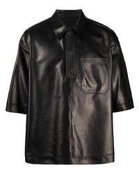 Valentino Leather Short Sleeve Polo Shirt