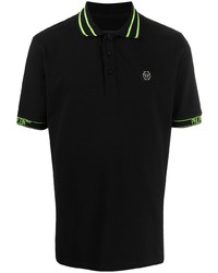 Philipp Plein Logo Cuff Ribbed Cotton Polo Shirt