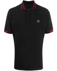 Philipp Plein Logo Cuffed Ribbed Cotton Polo Shirt