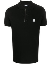 Diesel Logo Patch Front Zip Polo Shirt