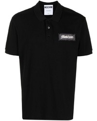 Moschino Logo Patch Short Sleeve Cotton Polo Shirt