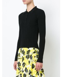 Derek Lam 10 Crosby Long Sleeve Polo With Back Band Detail