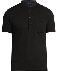 Lanvin Mandarin Collar Cotton Polo Shirt