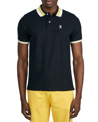 Psycho Bunny Oliver Neon Tipped Pique Polo In Black At Nordstrom