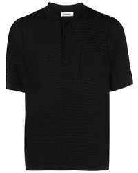 Sandro Open Knit Short Sleeve Polo Shirt