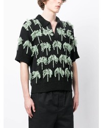 Jil Sander Palm Tree Knitted Polo Shirt