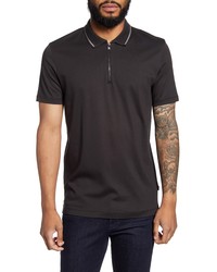 BOSS Paras Regular Fit Tipped Short Sleeve Zip Polo