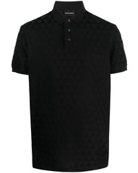 Emporio Armani Patterned Jacquard Cotton Polo Shirt