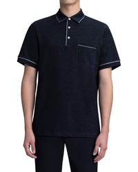 Bugatchi Pima Cotton Short Sleeve Polo Shirt In Black At Nordstrom