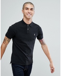 Polo Ralph Lauren Pique Polo Slim Fit In Washed Black